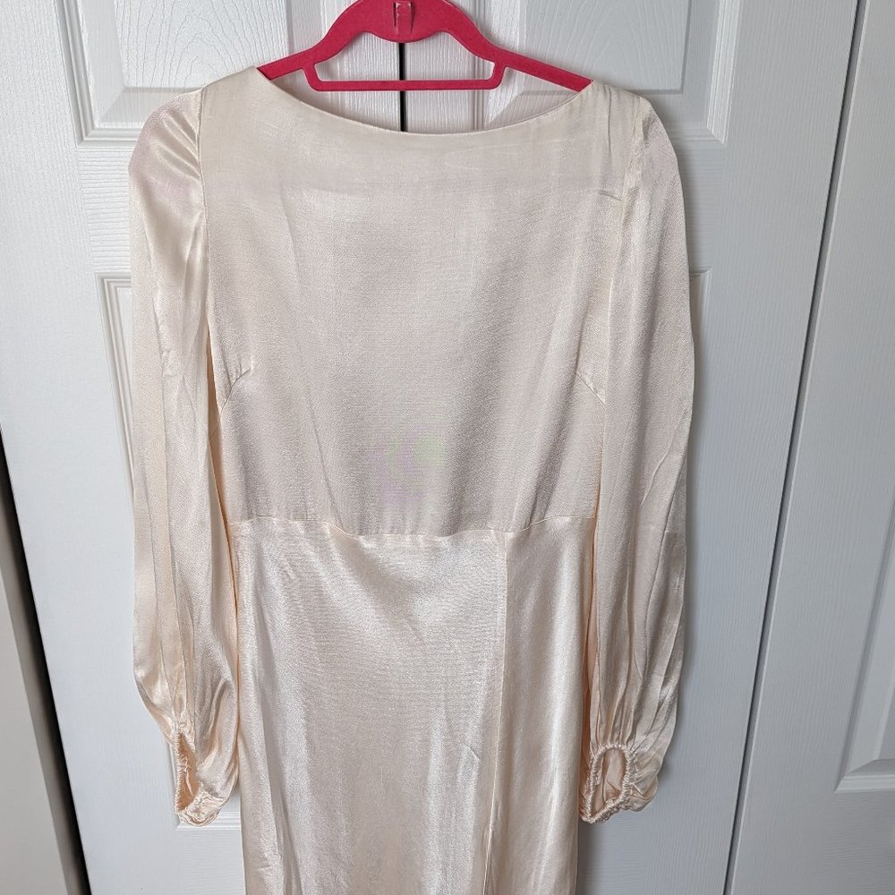 Shona Joy La Lune Balloon Sleeve Backless Midi Dress- Cream - Picture 9 of 15